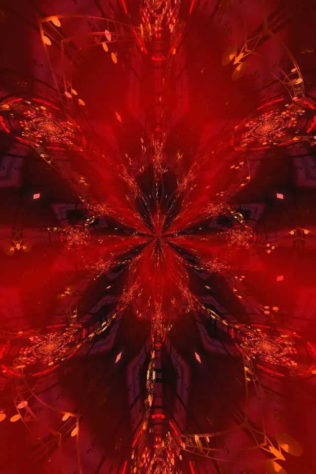 Radiant Red Neon Tunnel Kaleidoscope Burst 9:16 60fps VJ Loop Screensaver