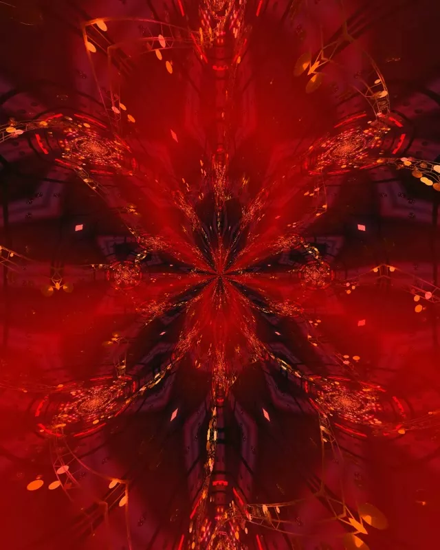 Red Kaleidoscope Neon Tunnel VJ Loop 4:5 Instagram 60fps Screensaver