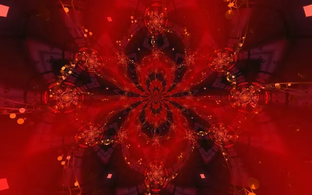 Red Kaleidoscope Neon Tunnel VJ Loop 16:10 Macbook 60fps Screensaver