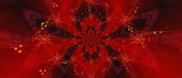 Red Fractal Kaleidoscope Neon Tunnel 21:9 Ultrawide 60fps VJ Loop Screensaver