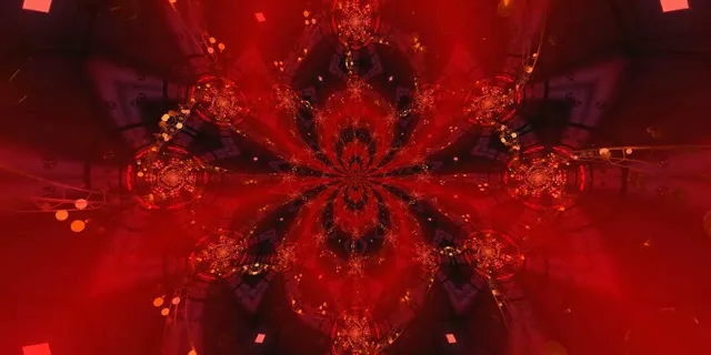 Red Kaleidoscope Neon Tunnel VJ Loop 2:1 Univisium 60fps Screensaver