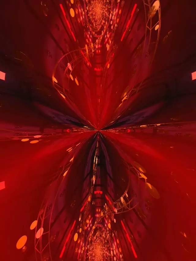 Red Neon Tunnel Radial Burst 3:4 iPad Portrait 60fps VJ Loop Screensaver