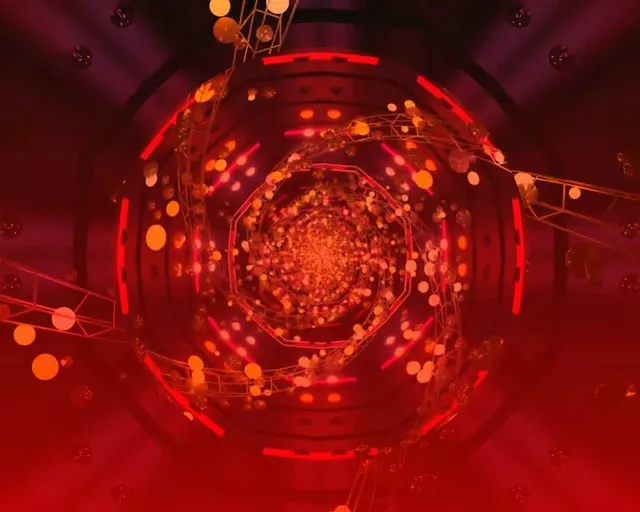 Pulsating Red Neon Tunnel | 5:4 Industrial 60fps VJ Loop Screensaver