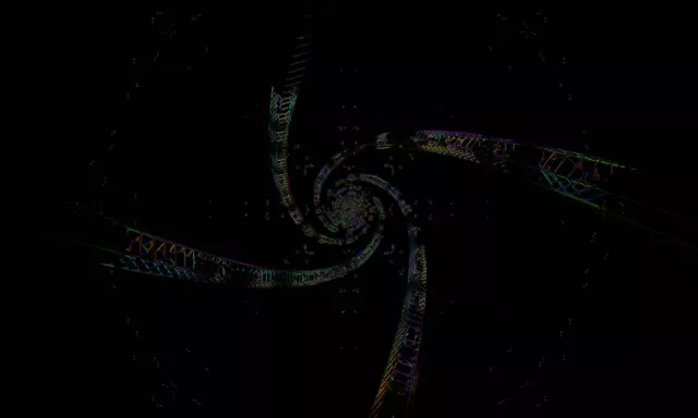 Spiraling Neon Tunnel VJ Loop 5:3 Wide 60fps Screensaver