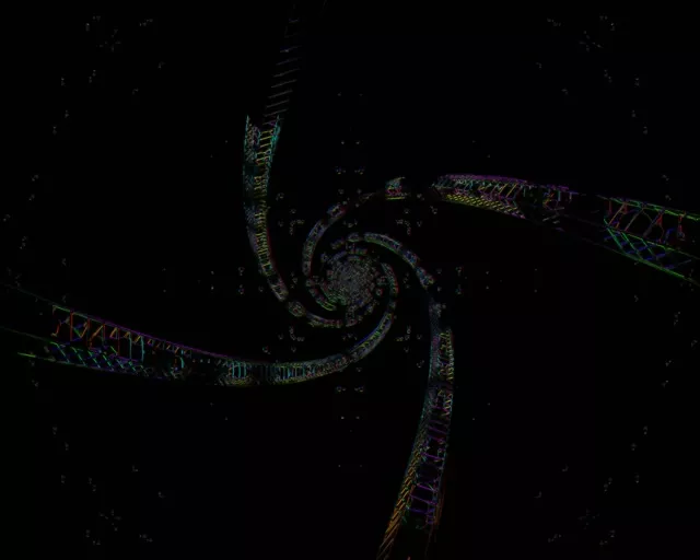 5:4 Industrial Neon Tunnel Spiraling Vortex 60fps Screensaver VJ Loop