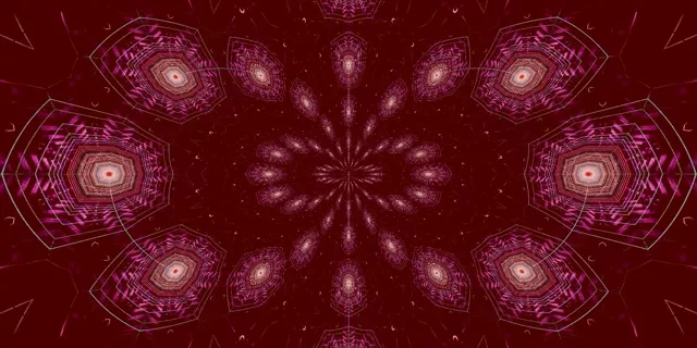 Pulsating Magenta Kaleidoscope Neon Tunnel VJ Loop 2:1 Univisium 60fps Screensaver