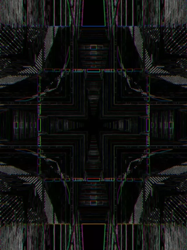 Symmetrical Neon Tunnel VJ Loop 3:4 iPad Portrait 60fps Screensaver Motion