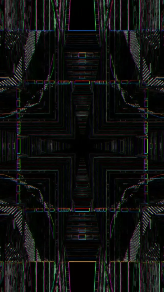 Symmetrical Neon Tunnel VJ Loop 9:16 Reels 60fps Screensaver Motion
