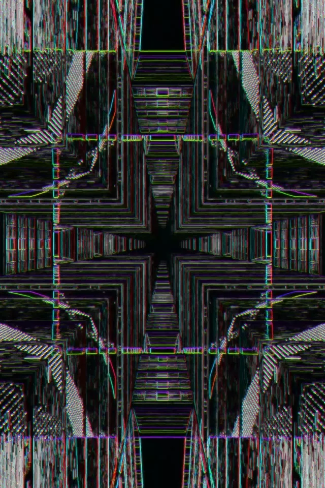 Neon Tunnel Kaleidoscope Cross 9:16 Reels 60fps VJ Loop Screensaver
