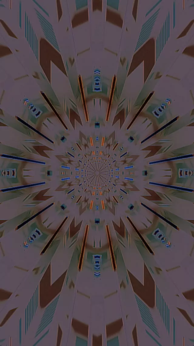 Kaleidoscope Fractal Neon Tunnel VJ Loop 9:16 Reels 60fps Screensaver