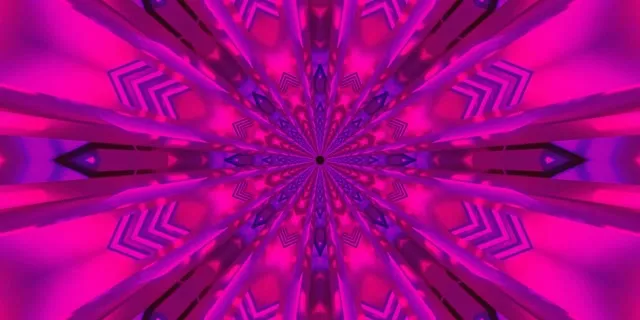 Pulsating Kaleidoscope Neon Tunnel VJ Loop 2:1 Univisium 60fps Screensaver