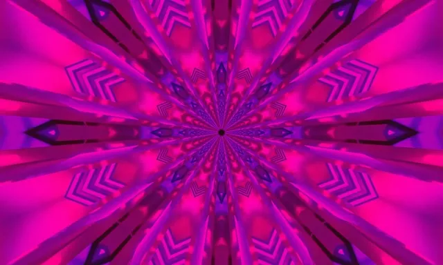 Neon Tunnel Kaleidoscope Vortex | 5:3 Wide 60fps Screensaver Loop