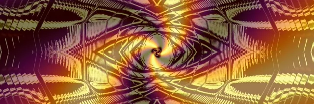Hypnotic Golden Spiral Neon Tunnel 3:1 Ultrawide 60fps VJ Loop Screensaver
