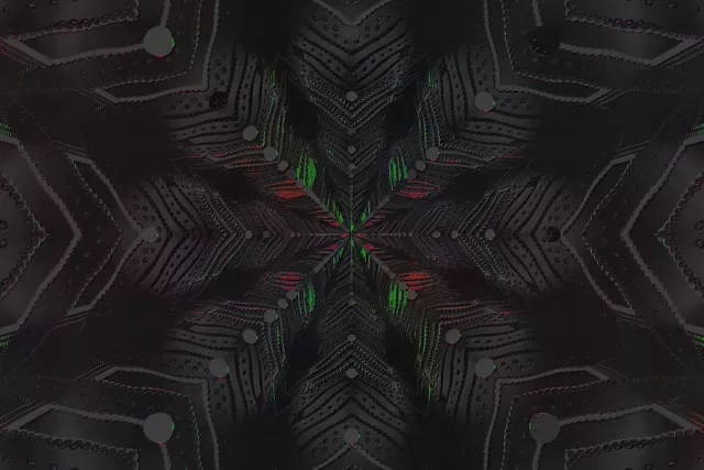 Symmetrical neon tunnel kaleidoscope 3:2 surface 60fps screensaver vj loop