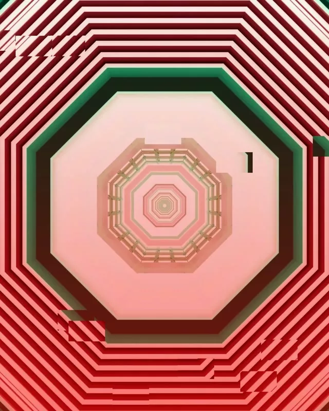 Octagonal Pink Neon Tunnel VJ Loop 4:5 Instagram 60fps Screensaver