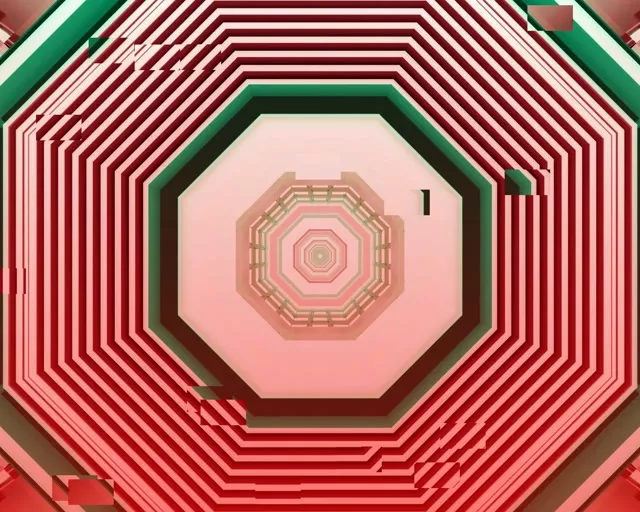 5:4 Industrial Neon Tunnel Octagon Vortex 60fps Screensaver Loop