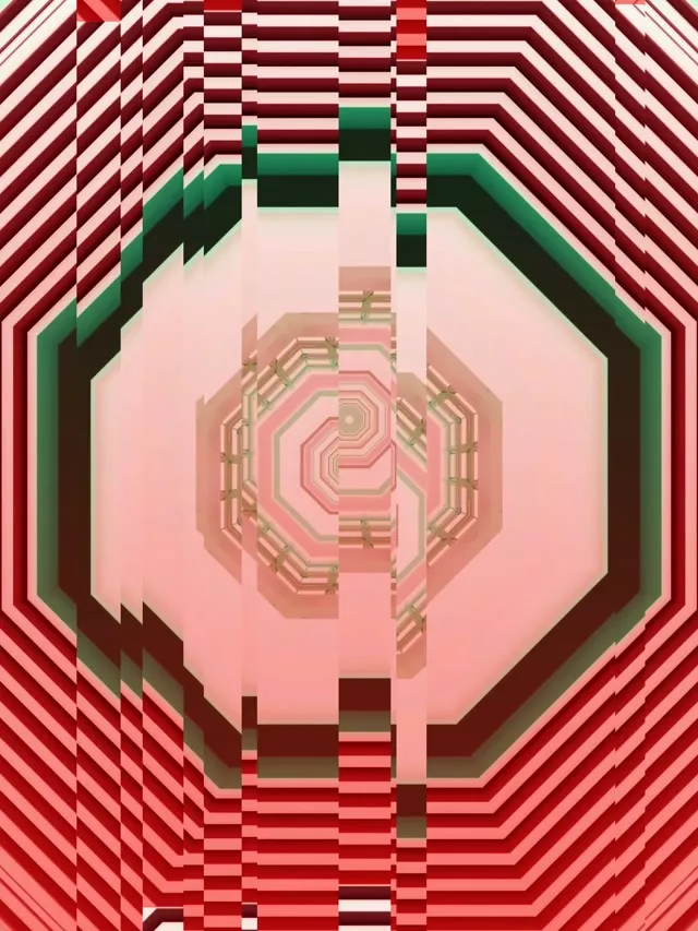 Neon Tunnel VJ Loop 3:4 iPad Portrait 60fps Screensaver Pink Geometric Vortex