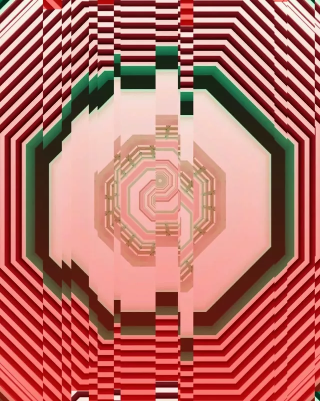 Neon Tunnel Pulsating Octagon Vortex 4:5 Instagram 60fps Screensaver