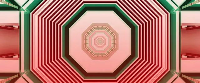 Neon Tunnel Pink Octagon Screensaver VJ Loop 60fps 2.39:1
