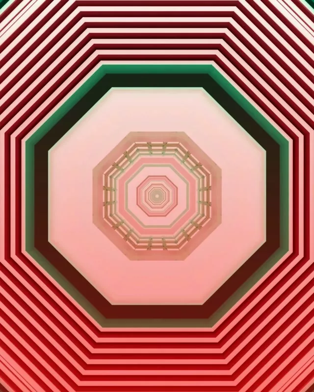 Neon Tunnel Pink Octagon Vortex 4:5 Instagram 60fps Screensaver VJ Loop