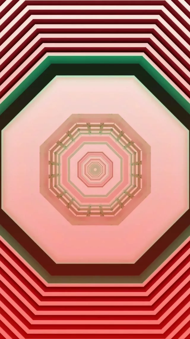 Octagonal Pink Neon Tunnel VJ Loop 9:16 Reels 60fps Screensaver