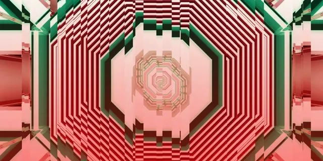 Pulsating Octagon Neon Tunnel VJ Loop 2:1 60fps Screensaver