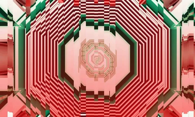 Spiraling Pink Octagon Neon Tunnel VJ Loop 60fps 5:3 Wide Screensaver
