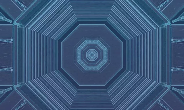 5:3 Wide Neon Tunnel Octagon Vortex 60fps VJ Loop Screensaver