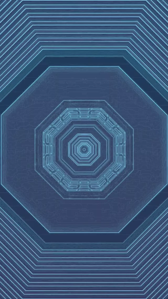 9:16 Reels 60fps Neon Tunnel Octagon Screensaver VJ Loop