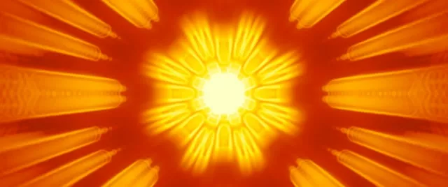 Radiant Yellow Neon Tunnel Burst VJ Loop 60fps 2.39:1 Screensaver