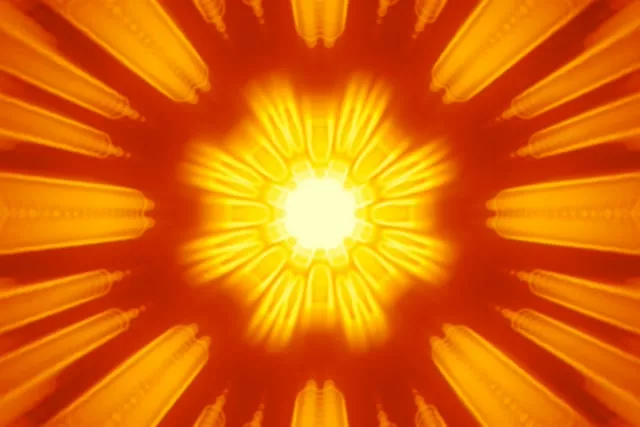 Radiant Neon Tunnel VJ Loop 60fps Screensaver Pulsating Sunburst