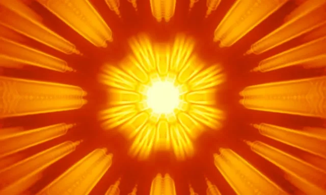 Golden Radiant Neon Tunnel VJ Loop 5:3 Wide 60fps Screensaver