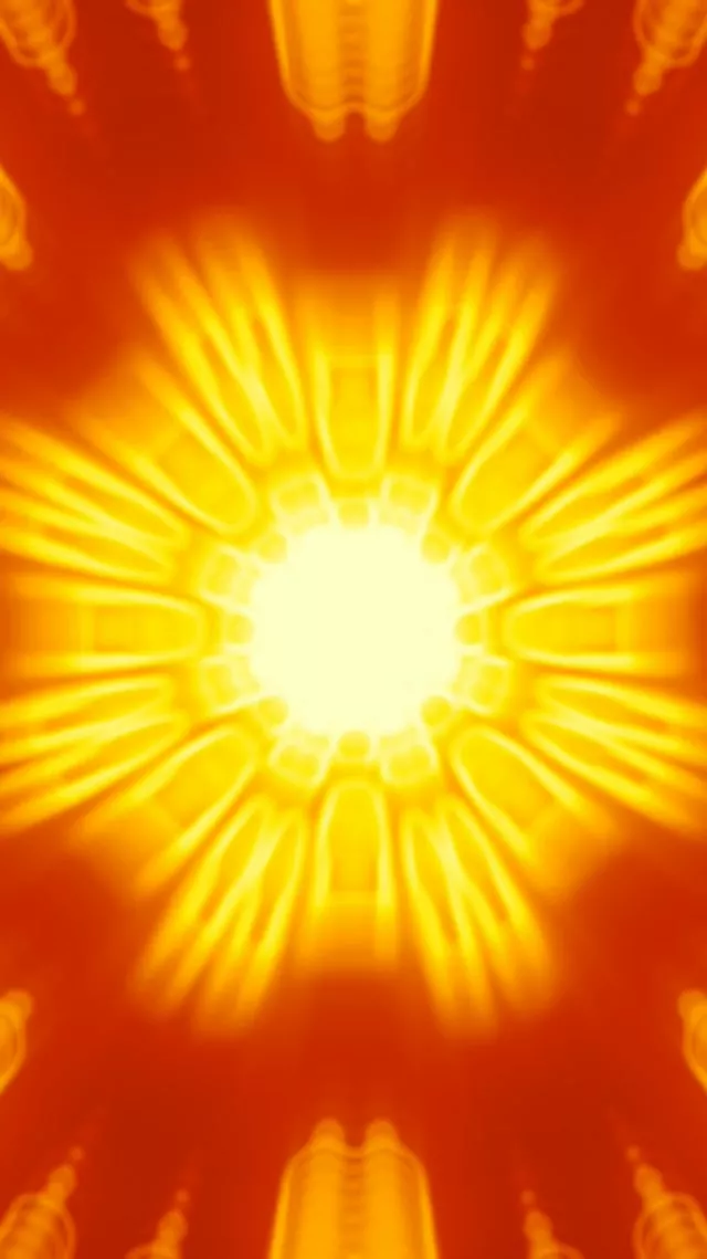 Radiant Yellow Sunburst Neon Tunnel VJ Loop 9:16 Reels 60fps Screensaver