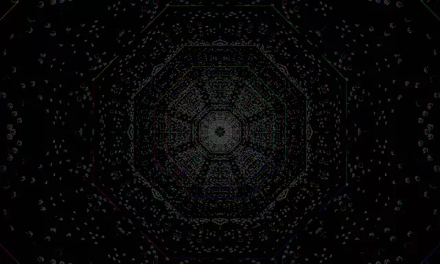 Neon Tunnel Hexagon Grid VJ Loop 5:3 Wide 60fps Screensaver