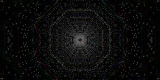 Neon Tunnel Pulsating Hexagon Grid VJ Loop 2:1 Univisium 60fps Screensaver