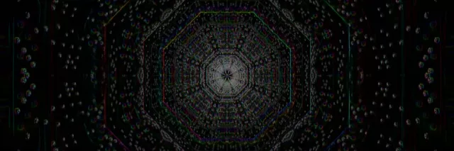 3:1 Triple Wide Neon Tunnel Hexagon Grid VJ Loop 60fps Screensaver