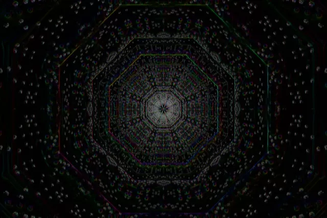 Neon Tunnel Octagonal Vortex VJ Loop 60fps 3:2 Screensaver