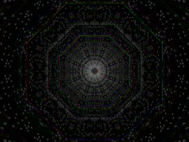 Neon Tunnel Spiraling Octagon VJ Loop 4:3 Classic 60fps Screensaver
