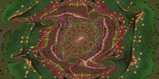 Neon Tunnel VJ Loop 2:1 Univisium 60fps Screensaver Purple Gold Fractal Motion