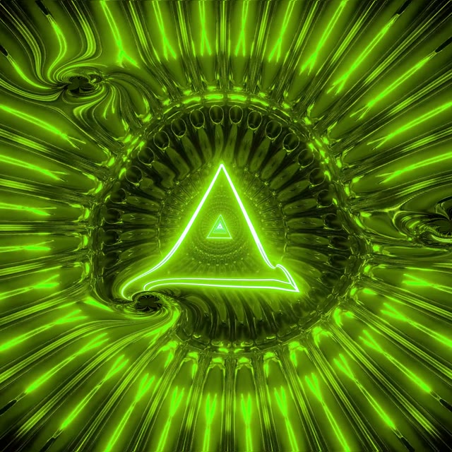 Green Neon Tunnel Triangle 1:1 Square 60fps VJ Loop Screensaver