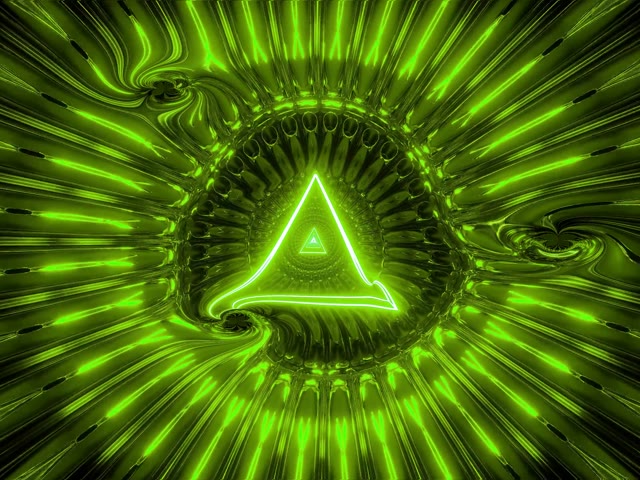 Green Neon Triangle Tunnel VJ Loop 4:3 Classic 60fps Screensaver