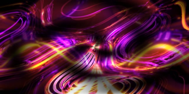 Neon Tunnel VJ Loop 2:1 Univisium 60fps Purple Gold Motion Background Screensaver