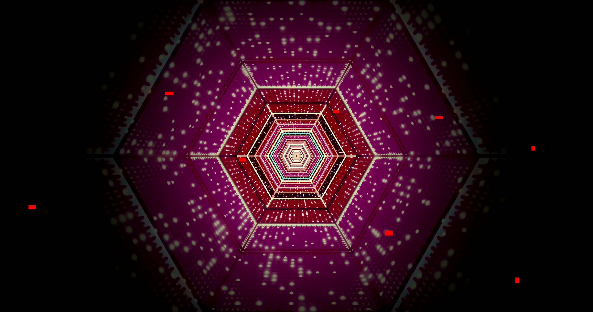 Hexagon Neon Tunnel Purple 4k uhd 60fps Screensaver Vj Loop