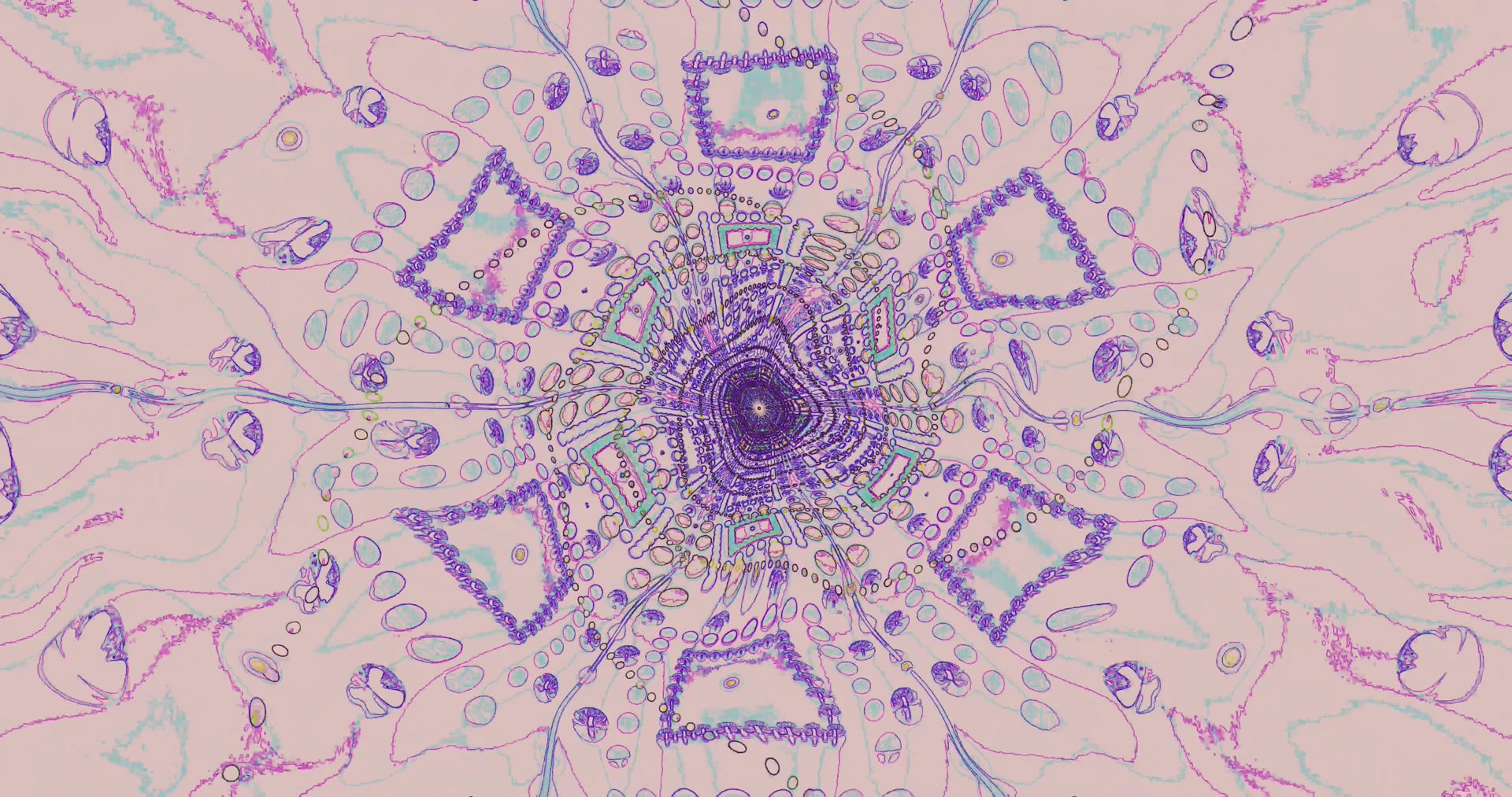 Neon Tunnel Pastel Mandala Screensaver 4K UHD 60fps screensaver windows pc