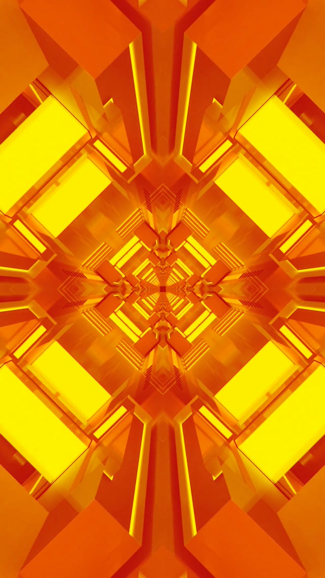 Neon Tunnel Gintong Diamante Kaleidoscope Vj Loop 9:16 Reels 60fps Screensaver