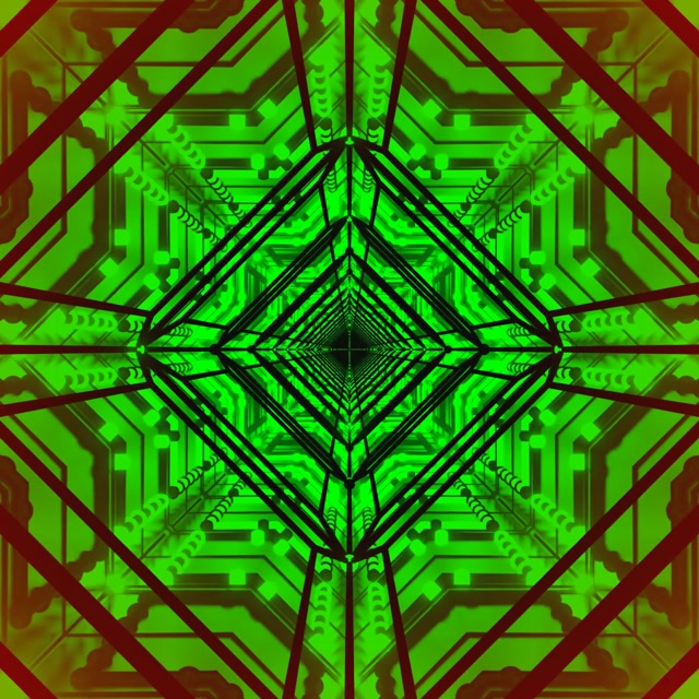 Green Neon Tunnel Screensaver 1:1 Square 60fps VJ Loop PC Laptop