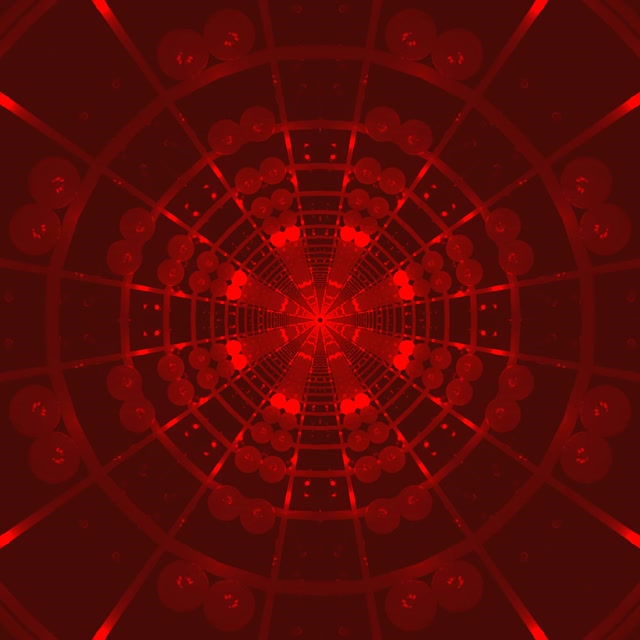 Red Neon Tunnel Kaleidoscope Vj Loop 1:1 Square 60fps Screensaver