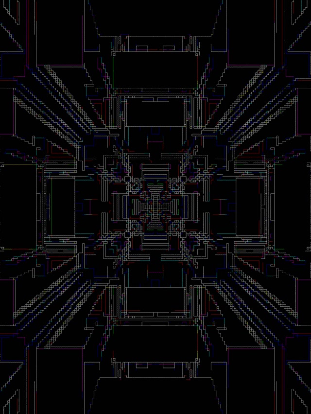 Neon Tunnel Fractal Grid VJ Loop 3:4 iPad Portrait 60fps Screensaver
