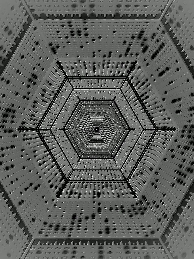 Hexagon Neon Tunnel Abo 3:4 iPad Portrait 60fps Screensaver VJ Loop