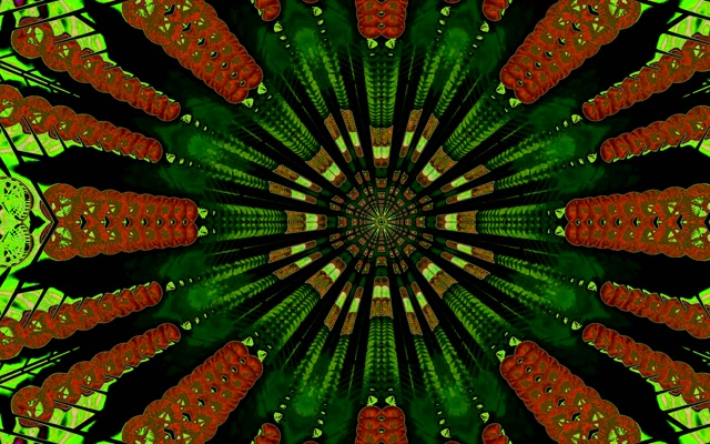 Neon Tunnel Pula na Kaleidoscope Burst VJ Loop 60fps 16:10 MacBook Screensaver